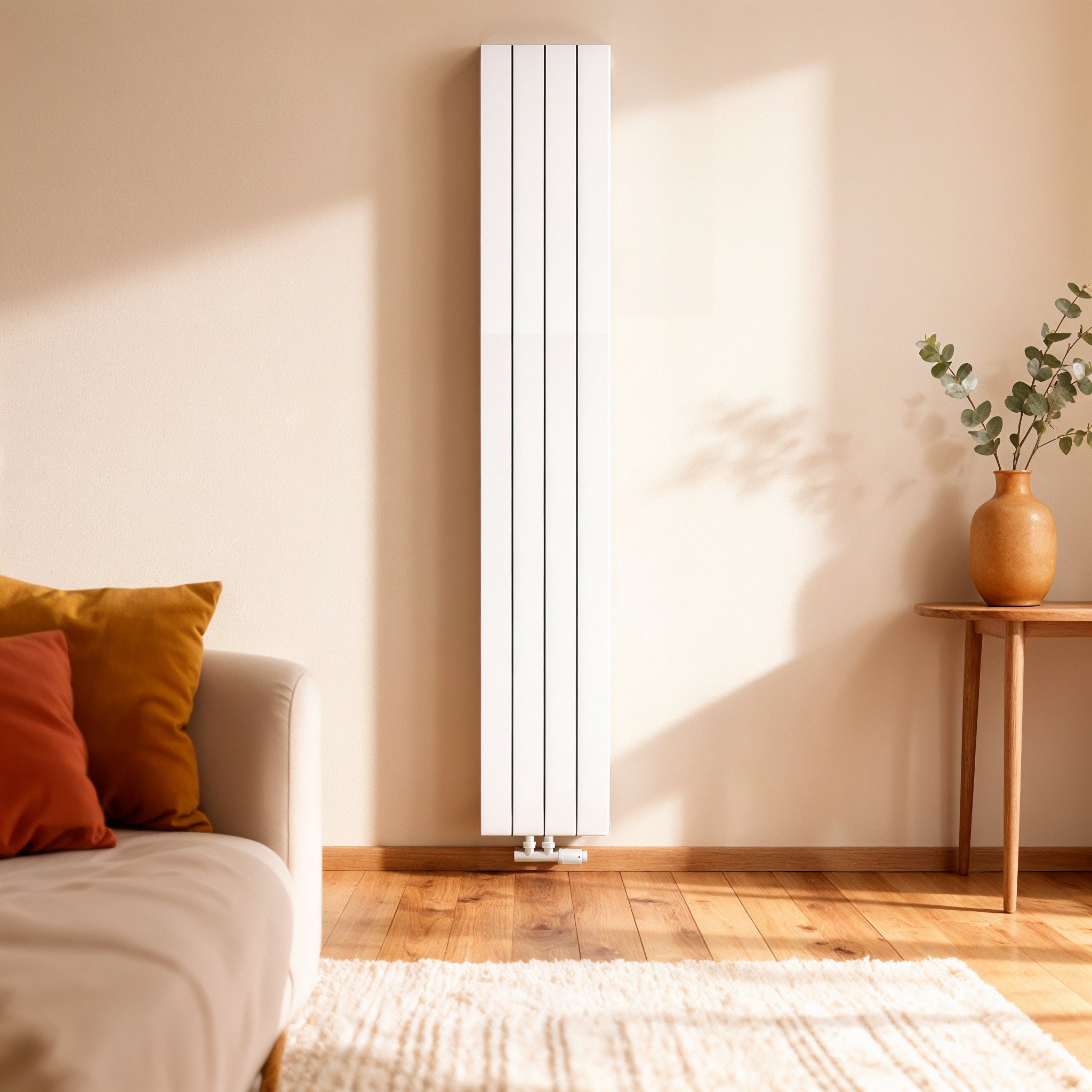 Thermrad Alustyle Plus - Verticale radiator in woonkamer